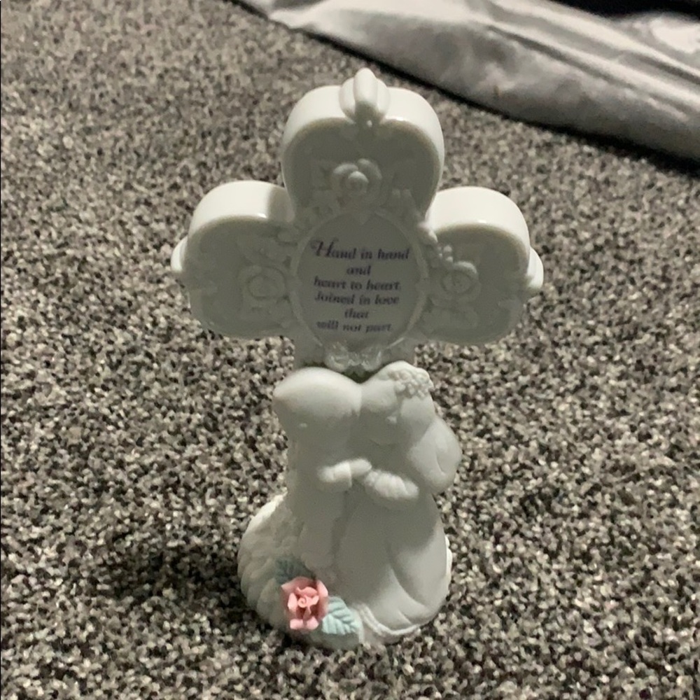 Precious moments wedding cross figurine
